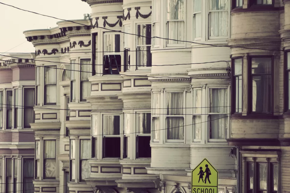 facades of victorian style residences in San Francisco